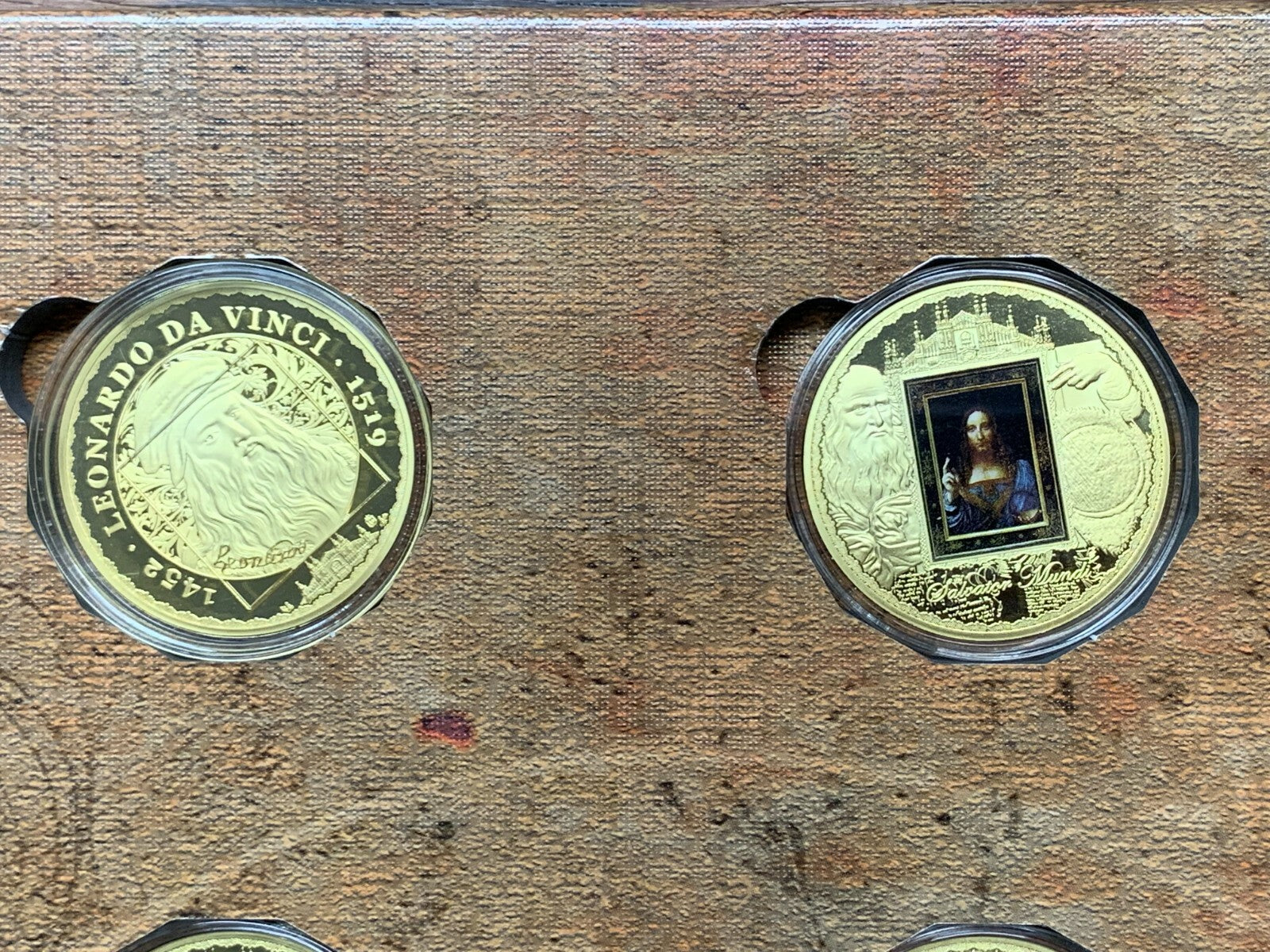 Medaillen - 24k vergoldet - Koloriert - limt. Edition - Set - Leonardo da Vinci5