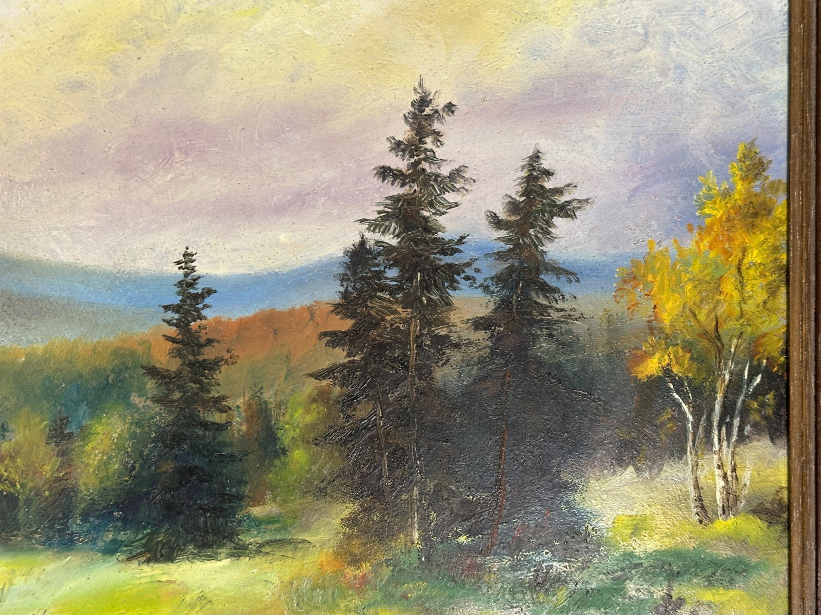 Stimmungsvolle Landschaft mit Bachlauf & Bergen – Öl auf Platte, signiert „Sxor"1