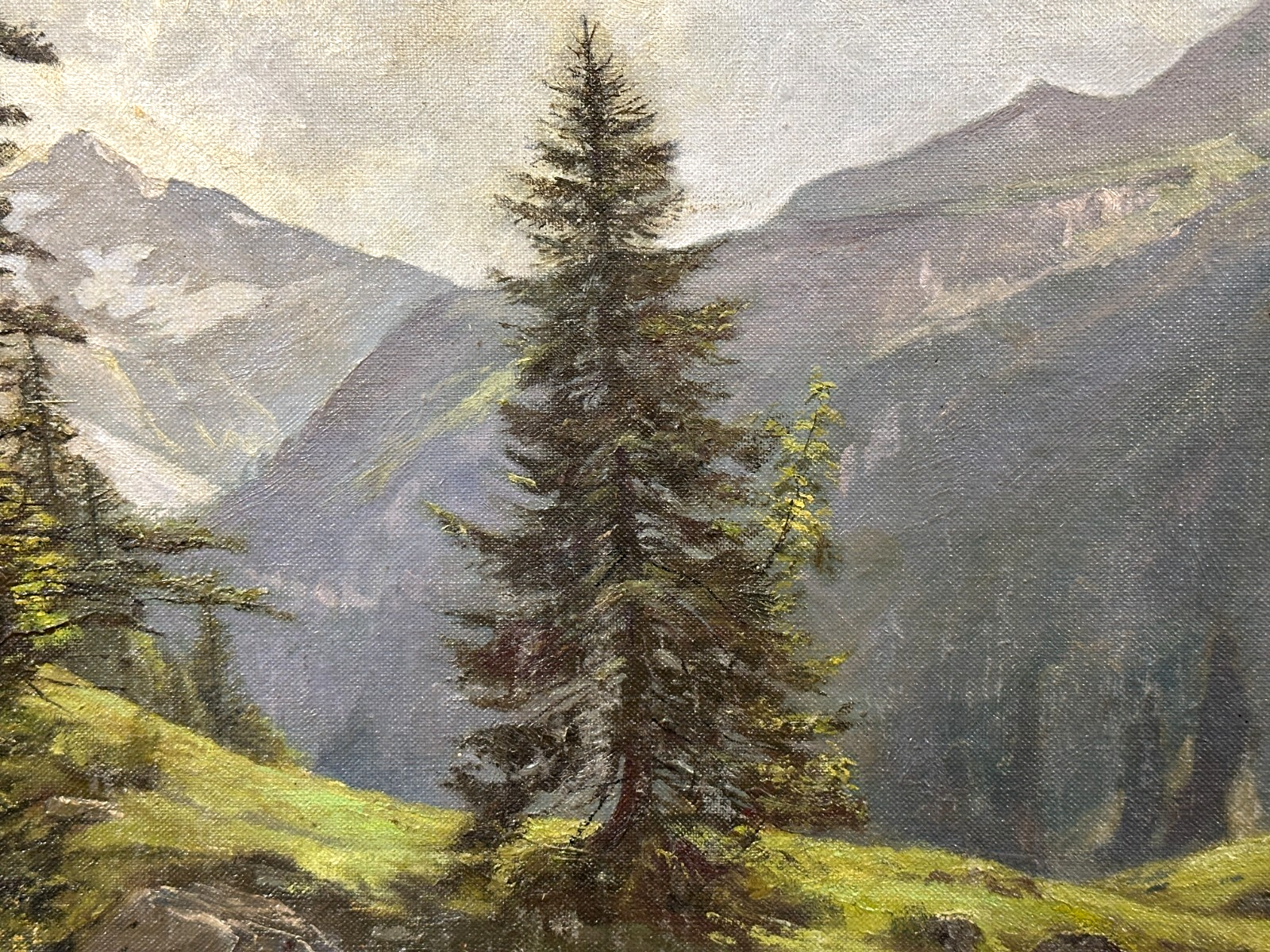 Rudolf Hölbling (1897–1990) - Alpenlandschaft - Öl auf Masonit - Barocker Rahmen2