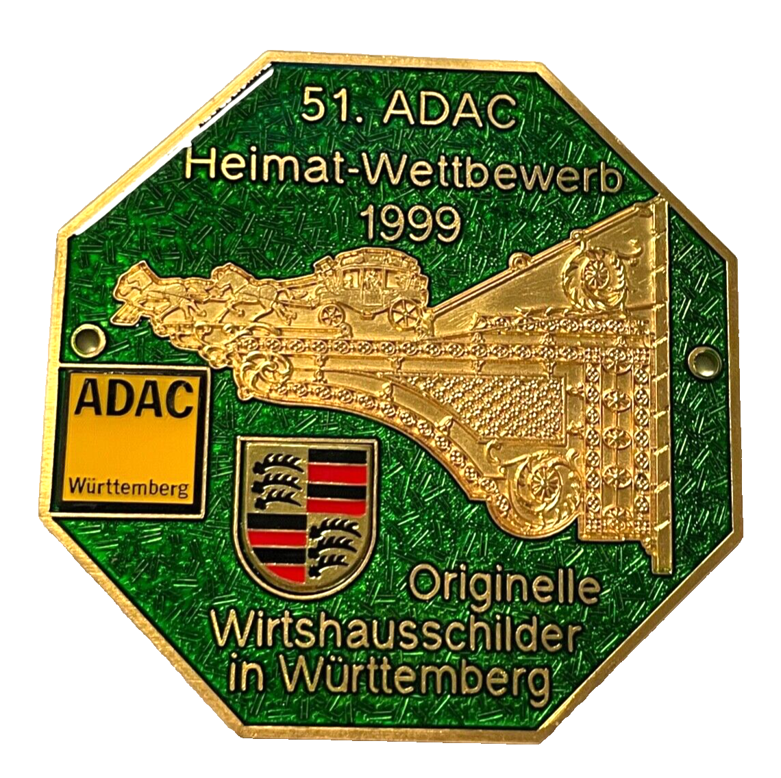 51. ADAC Heimat-Wettbewerb 1999 Württemberg Auto Automobil Plakette Car Badge0