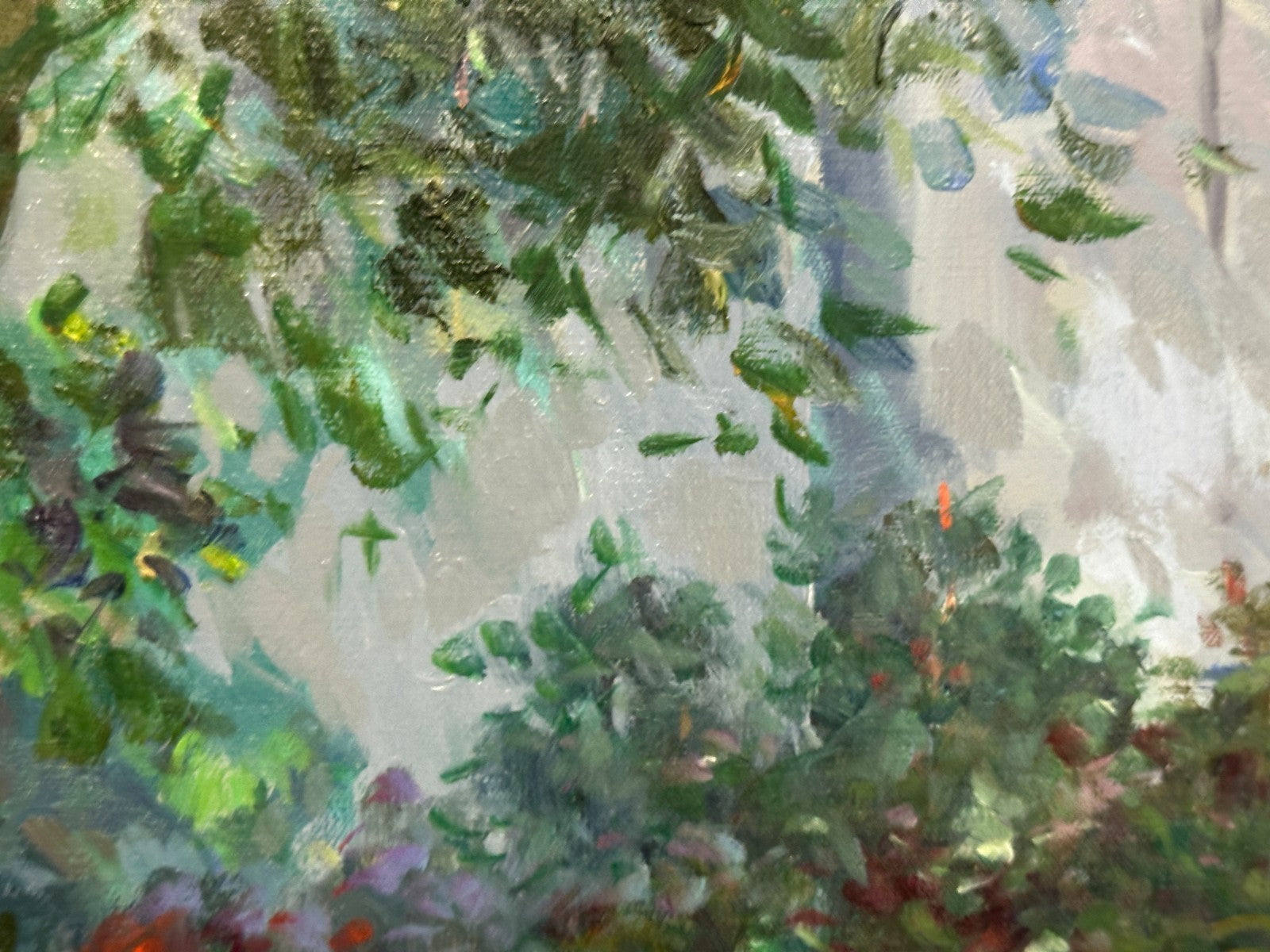 Roger San Miguel - Lesendes Mädchen im Garten - Öl auf Leinwand - signiert6