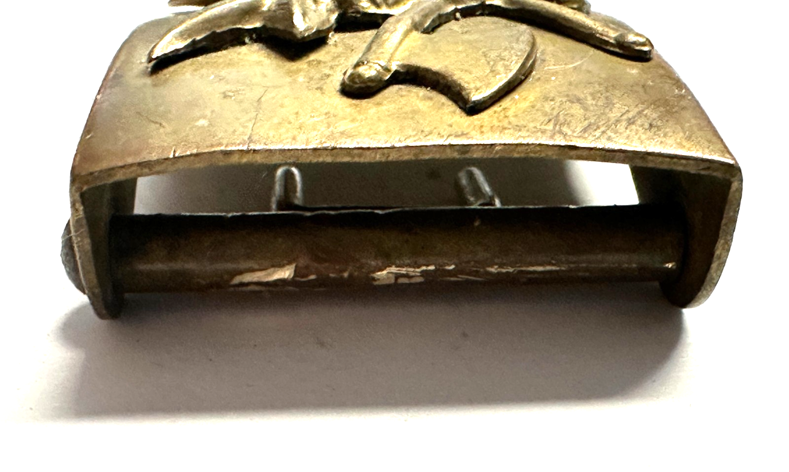 Metzger Zunft Gürtelschnalle um 1900/30 – Messing - Ochsenkopf gekreuzten Beile3