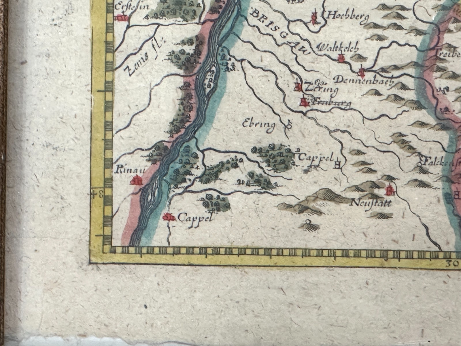 Historische Karte "WIRTENBERG DVCATUS" – Blaeu um 1645 – Kupferstich koloriert6