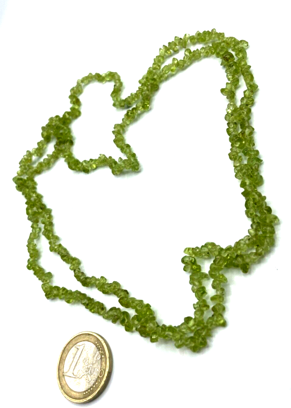 Natürlicher Peridot Kette Edelstein Splitterkette Endloskette o Verschluss L90cm3