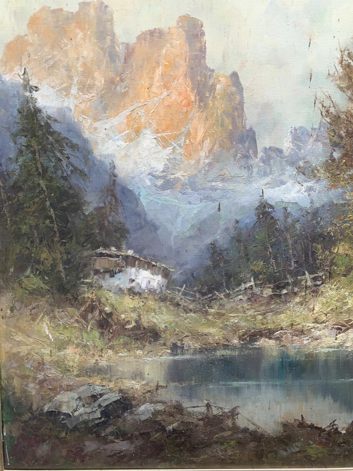 Heinrich Hartung - Ölgemälde - Öl auf Leinwand - Südtirol - Barocker Rahmen1