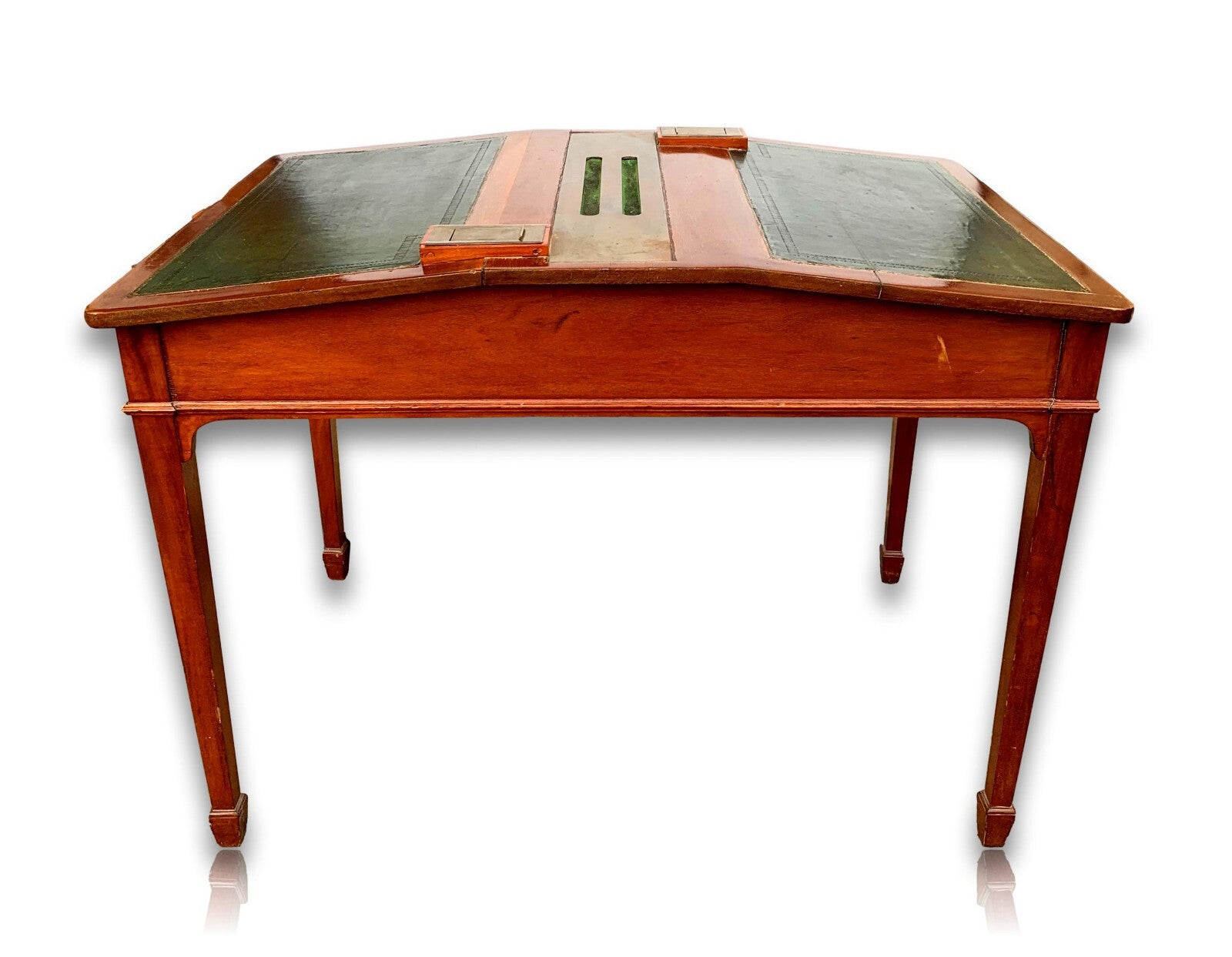 seltener Schreibtisch Doppel Sekretär - ca. 1890-1910 - Messing - Tintenfass1