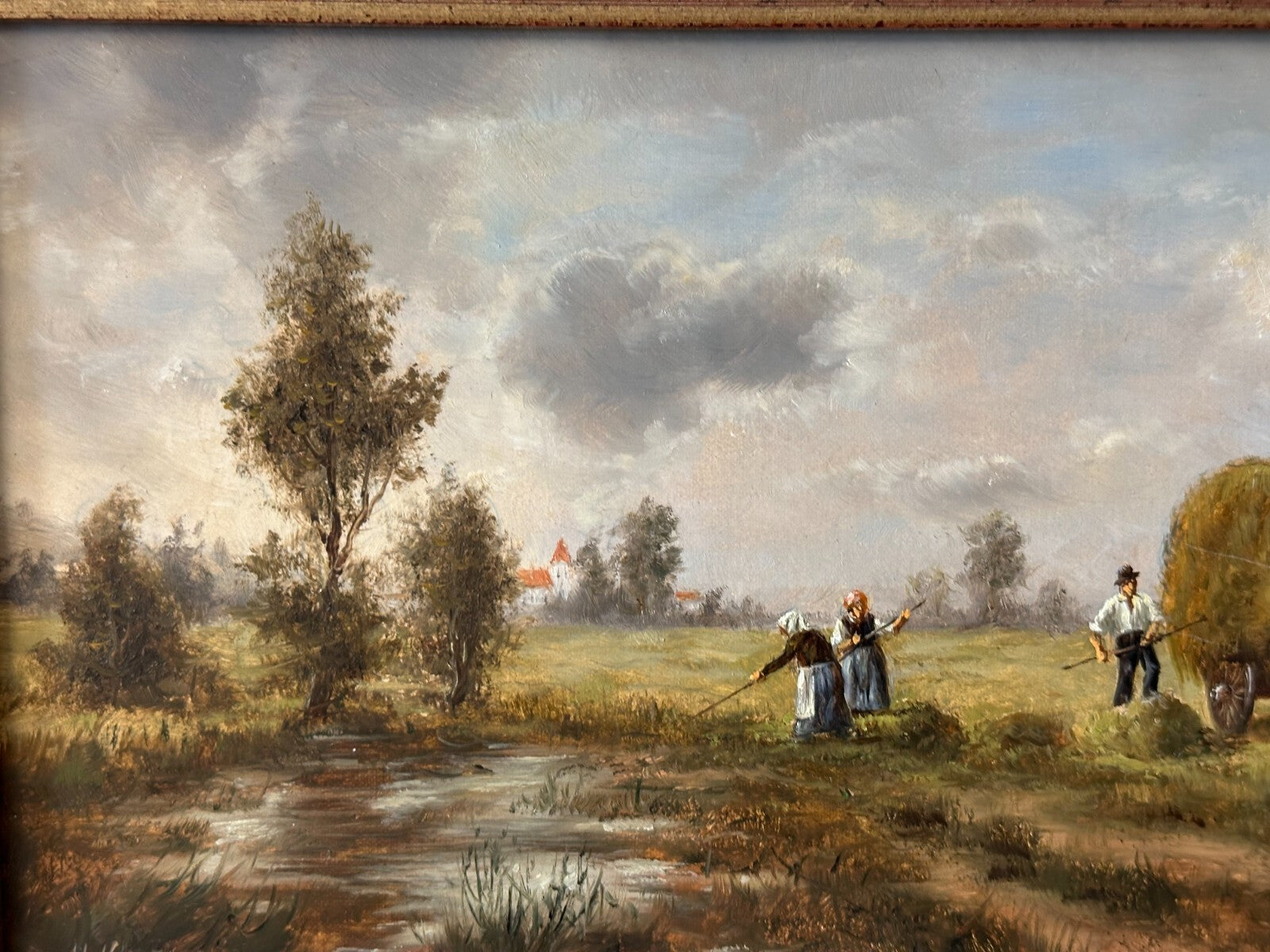 Öl auf Masonit - Heinz Klarmann - Genre Malerei Die Heuernte - gerahmt signiert1