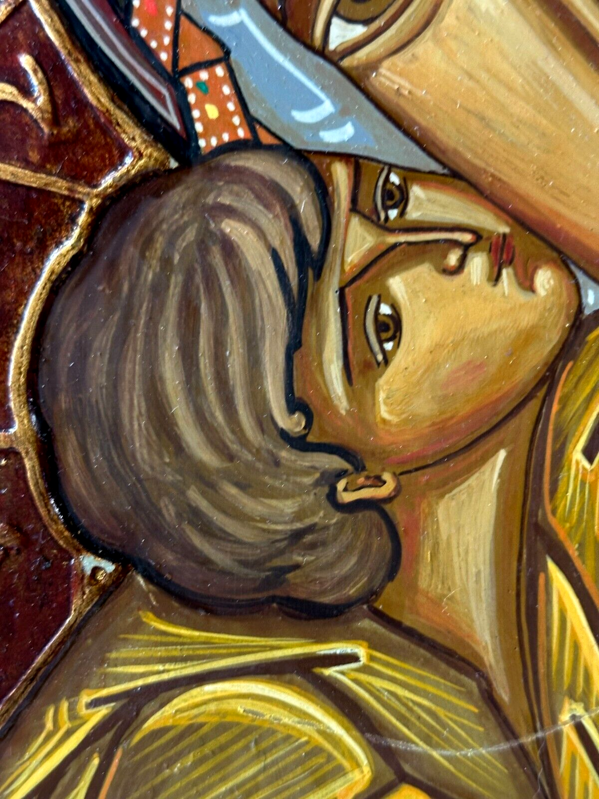 große Ikone - Ikone der Gottesmutter von Wladimir - Eleusa - Sponki - Eitempera9