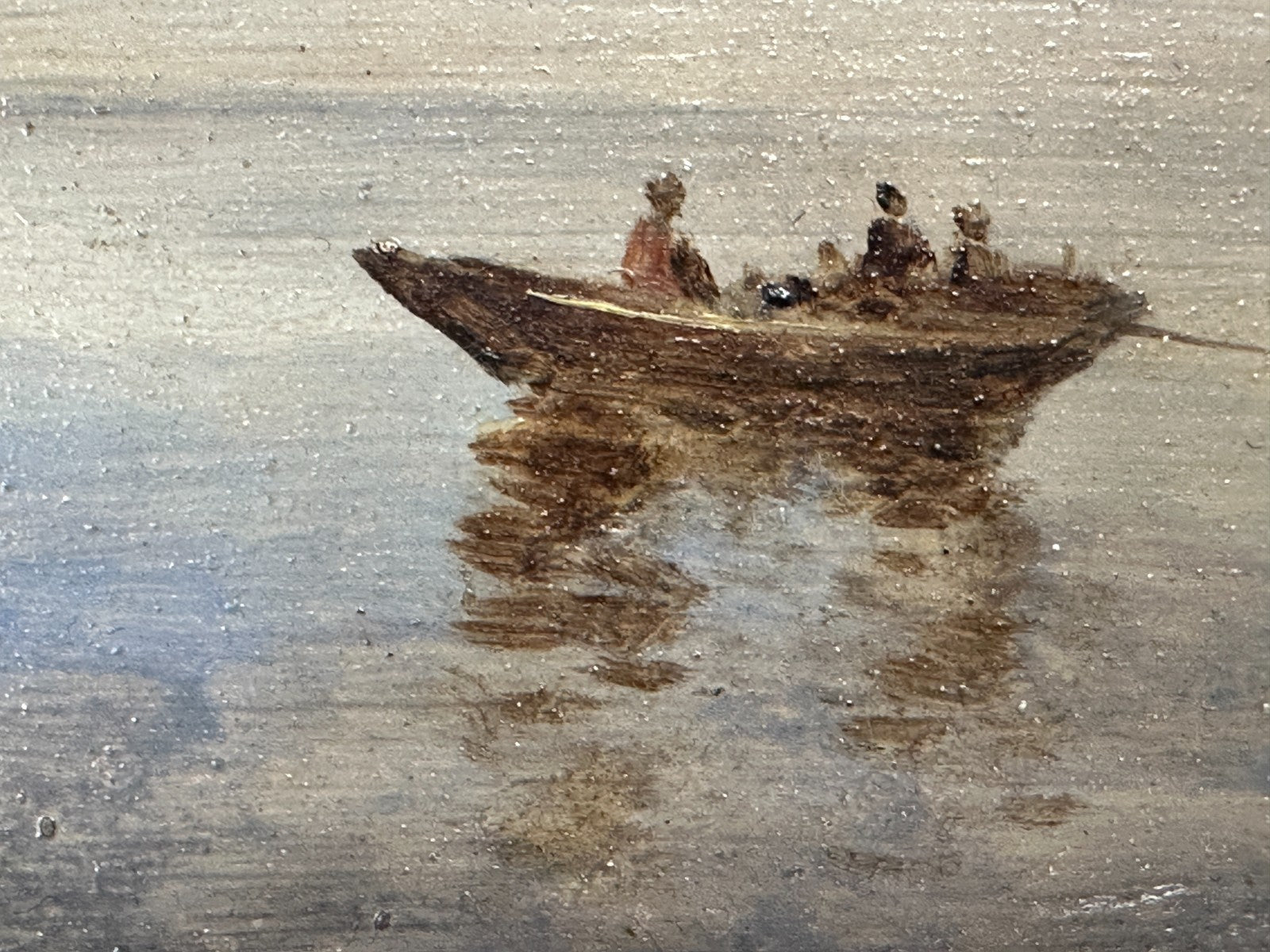 Stimmungsvolle Marine – Öl auf Holz – niederländische Schule – signiert - 19/20.9