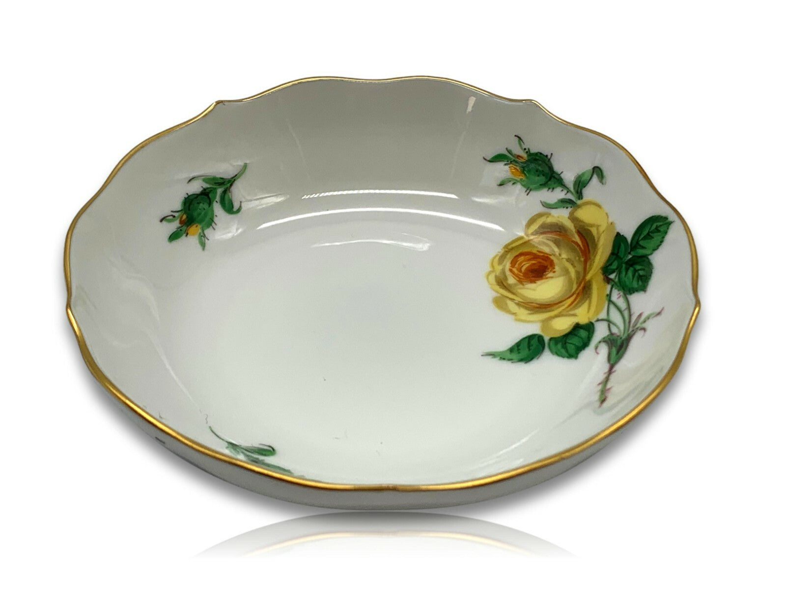 Meissen - Mokkatasse - Dekor Gelbe Rose - Handbemalt - Goldstaffage7