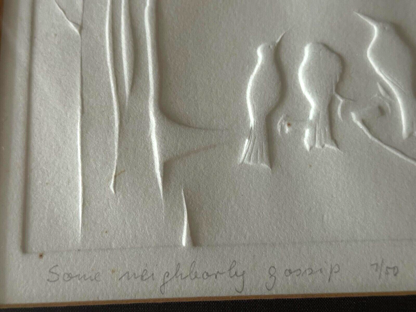 Geprägtes Büttenpapier - Ruth Dosmar Sipper 1922-2022 - 'der frühe Tratsch' 1/505