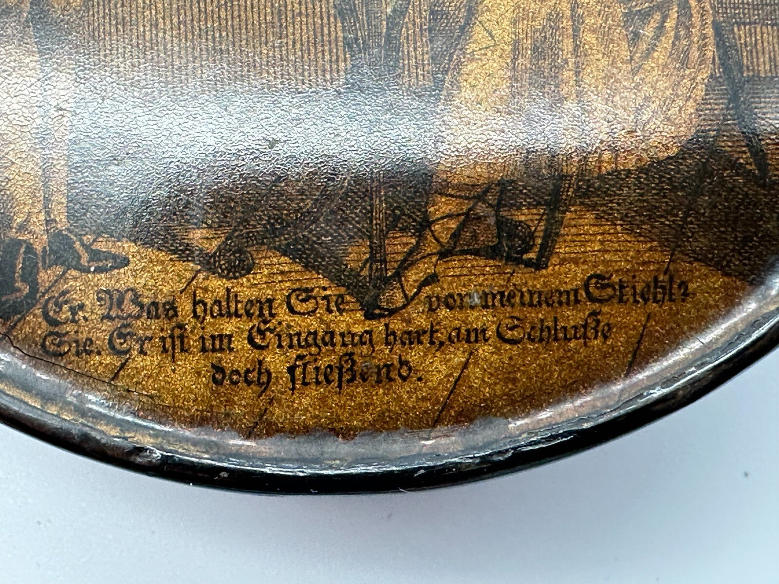Lackdose Tabakdose Tabatiere Schnupftabakdose - Kupferstich2