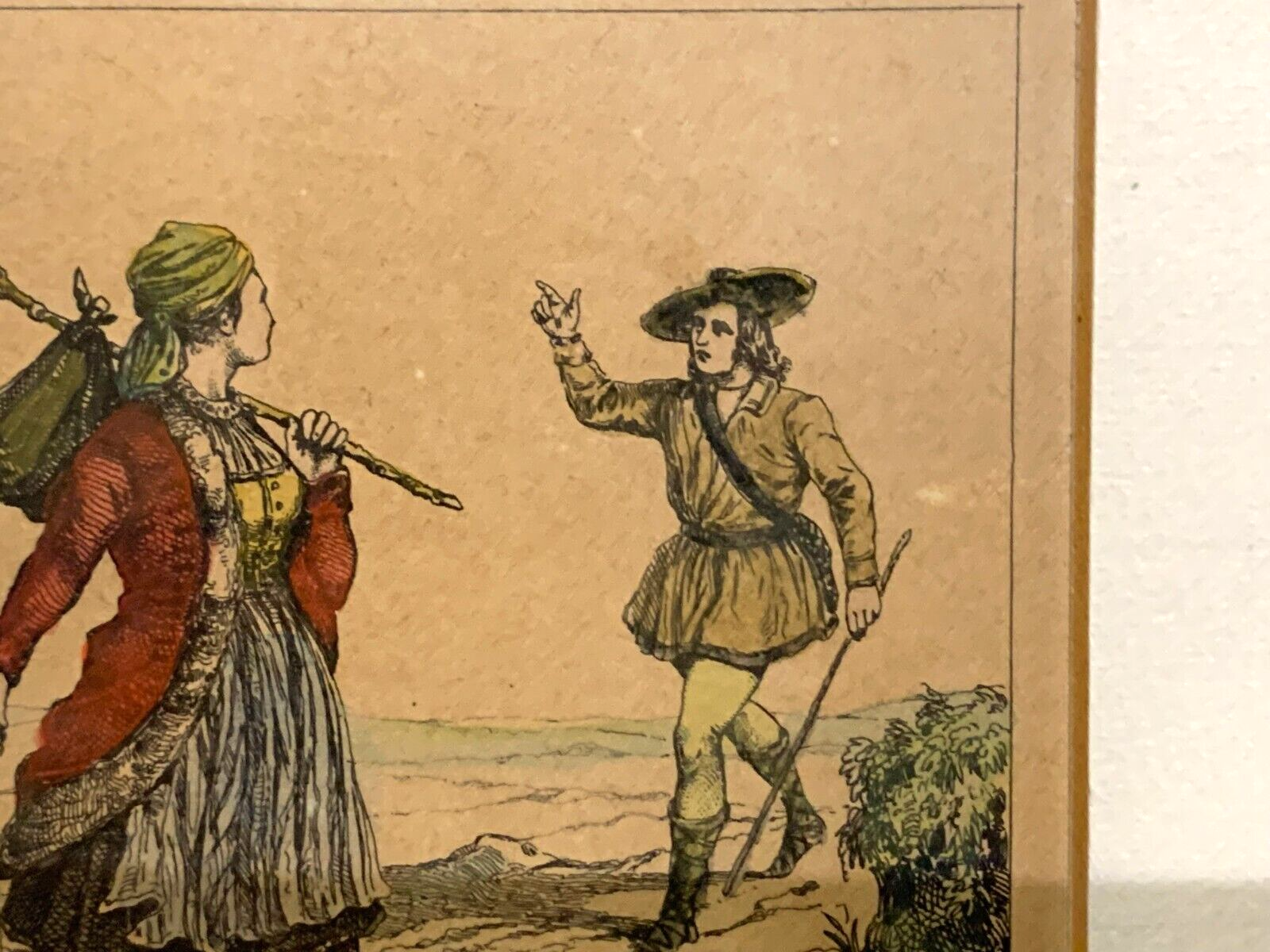 Alexandre Lacauchie - Kupferstich koloriert - Bauern Mährens Trachten Mode 18304
