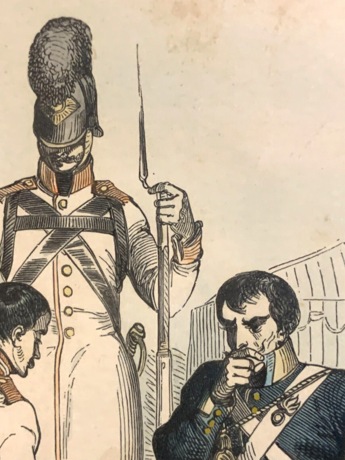 René Louis DEMORAINE - Stahlstich koloriert - Sachsen & Württemberg Uniform 18125