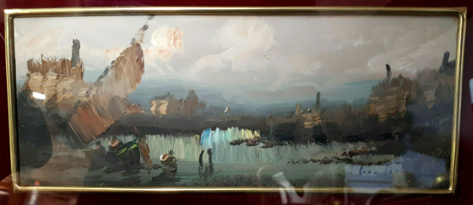 Lucio Cargnel *1903-1998 - Ölgemälde gerahmt hinter Glas - Seelandschaft0