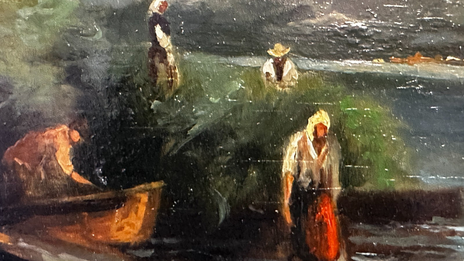 Hartmut Keyser (geb. 1948) – Öl Holz - Schilfernte am See - signiert - gerahmt12