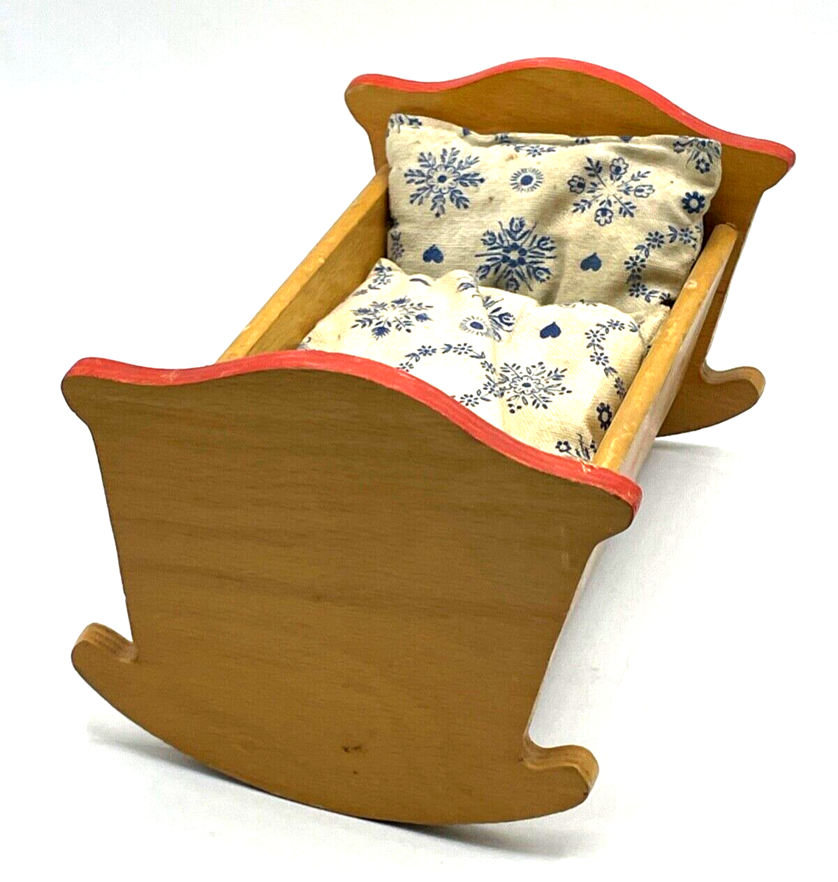 Alte Puppenwiege Puppenbettchen Wiege für Puppe aus Holz 50erJ L 21,5 cm gepfl.1