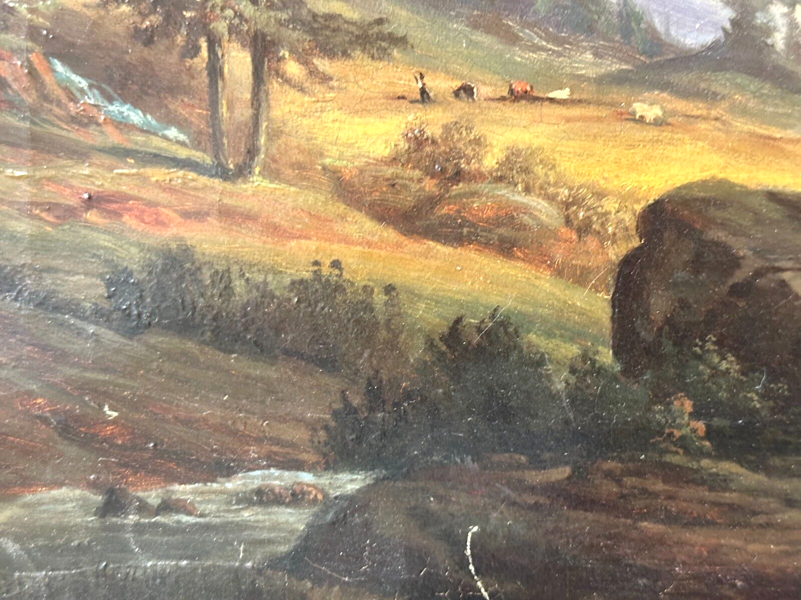 Öl auf Leinwand - Georg Emil Libert 1820-1908 - Berglandschaft 1877 - sign. dat.7