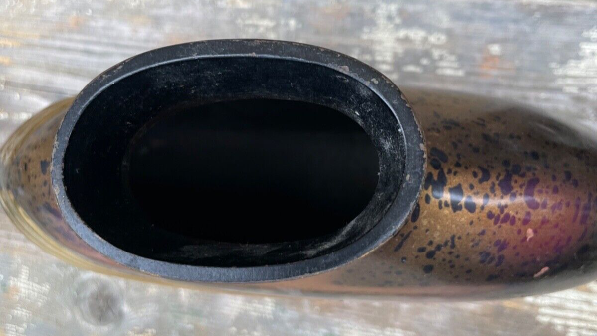 Große moderne dekorative Metall Vase Handarbeit Kupfer Messing farbig brüniert2