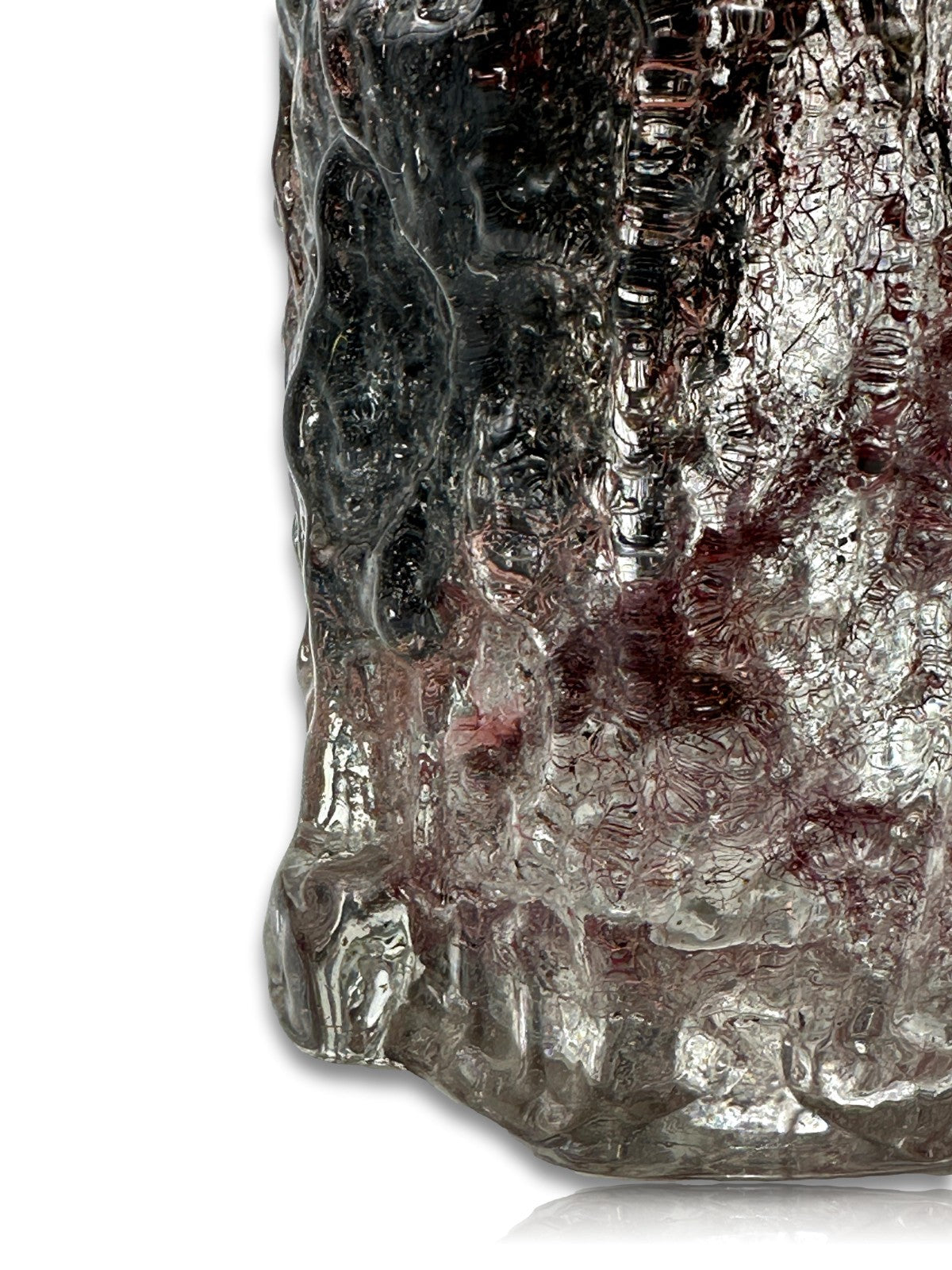 Schwere Studioglas Vase mit Kupfer- und Eisenfaden-Einschmelzungen ca. 3,2 kg,5