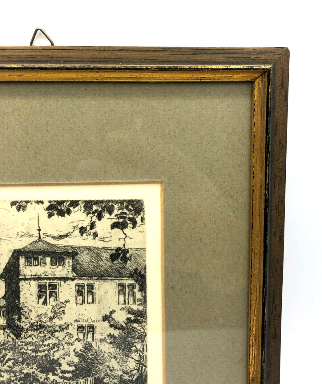 Original Radierung Schloß Göppingen von Carl Gmelich um 1920 gerahmt gepflegt3