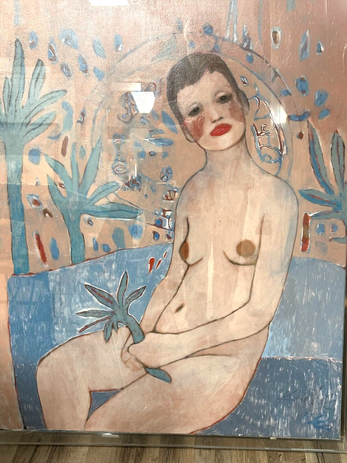 Edita Kadiric - Öl auf Leinwand - großes Akt Gemälde - signiert hinter Acrylglas1
