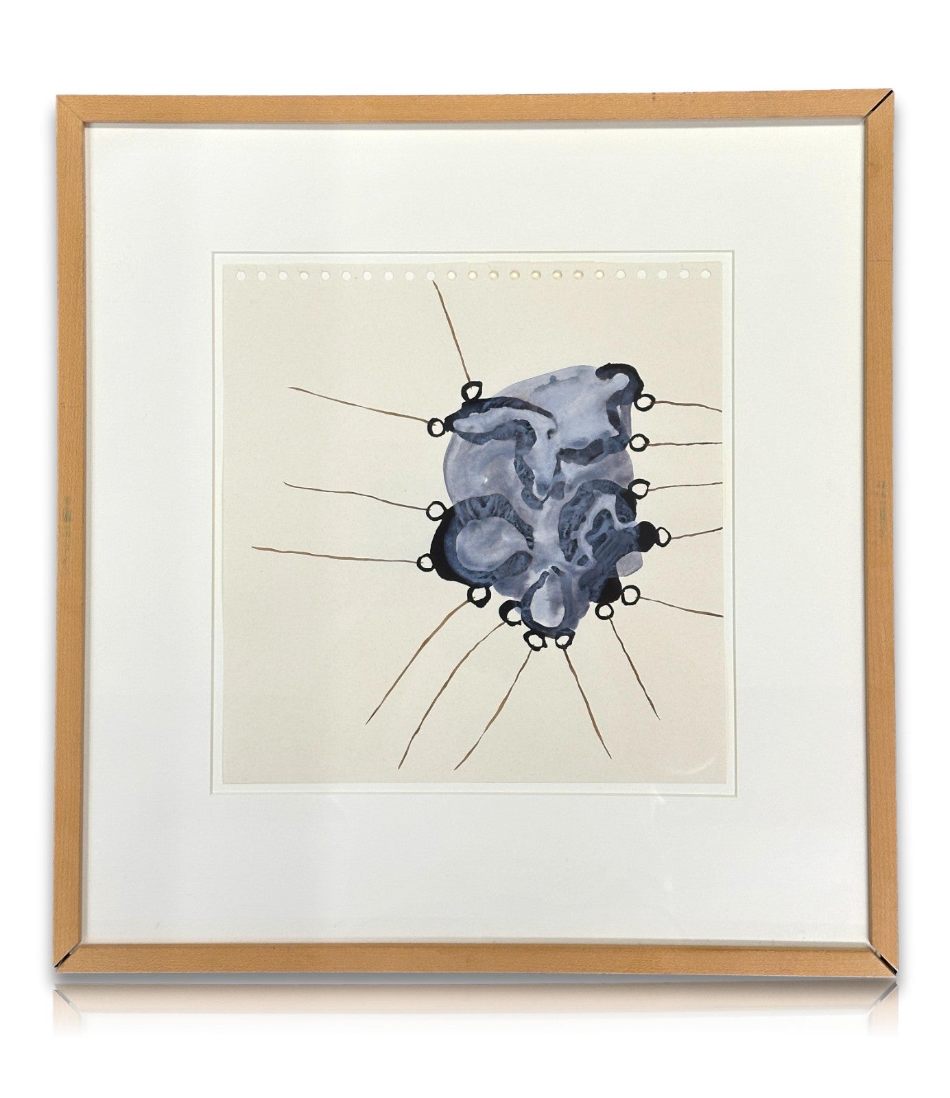 Carola Dewor – "Offenes System" (1999) - Aquarell - Unikat - gerahmt - 51x50 cm0