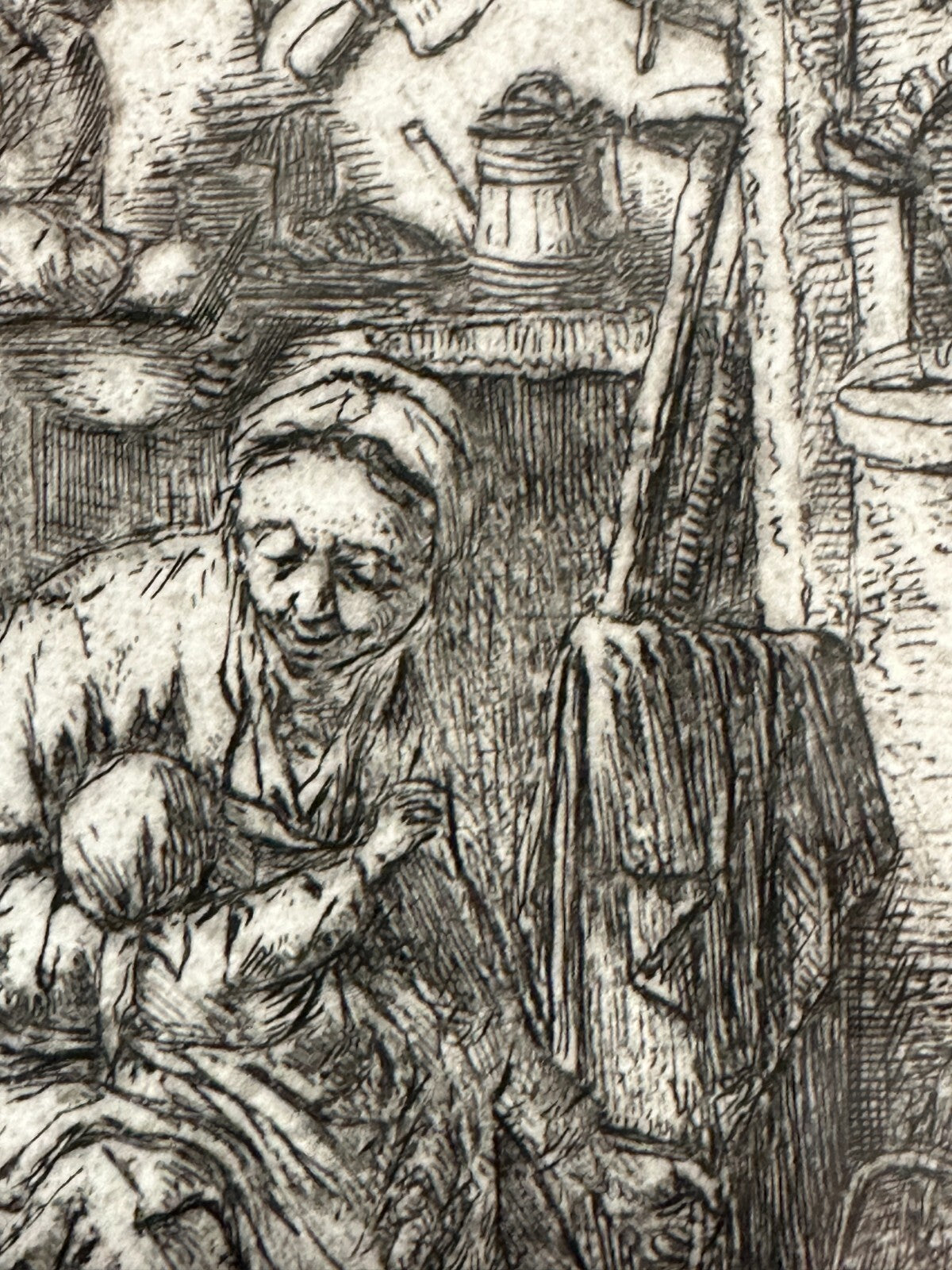 Adrian van Ostade - original Radierung - Familie 1647 - gerahmt - Passepartout10
