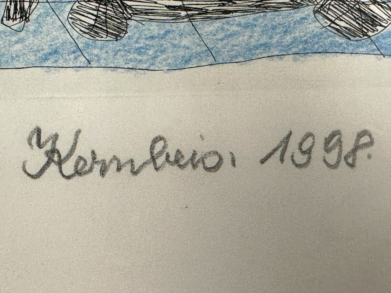 Franz Kernbeis - Radierung - mit Pastell koloriert - 1998 - Untitled - num. sig9