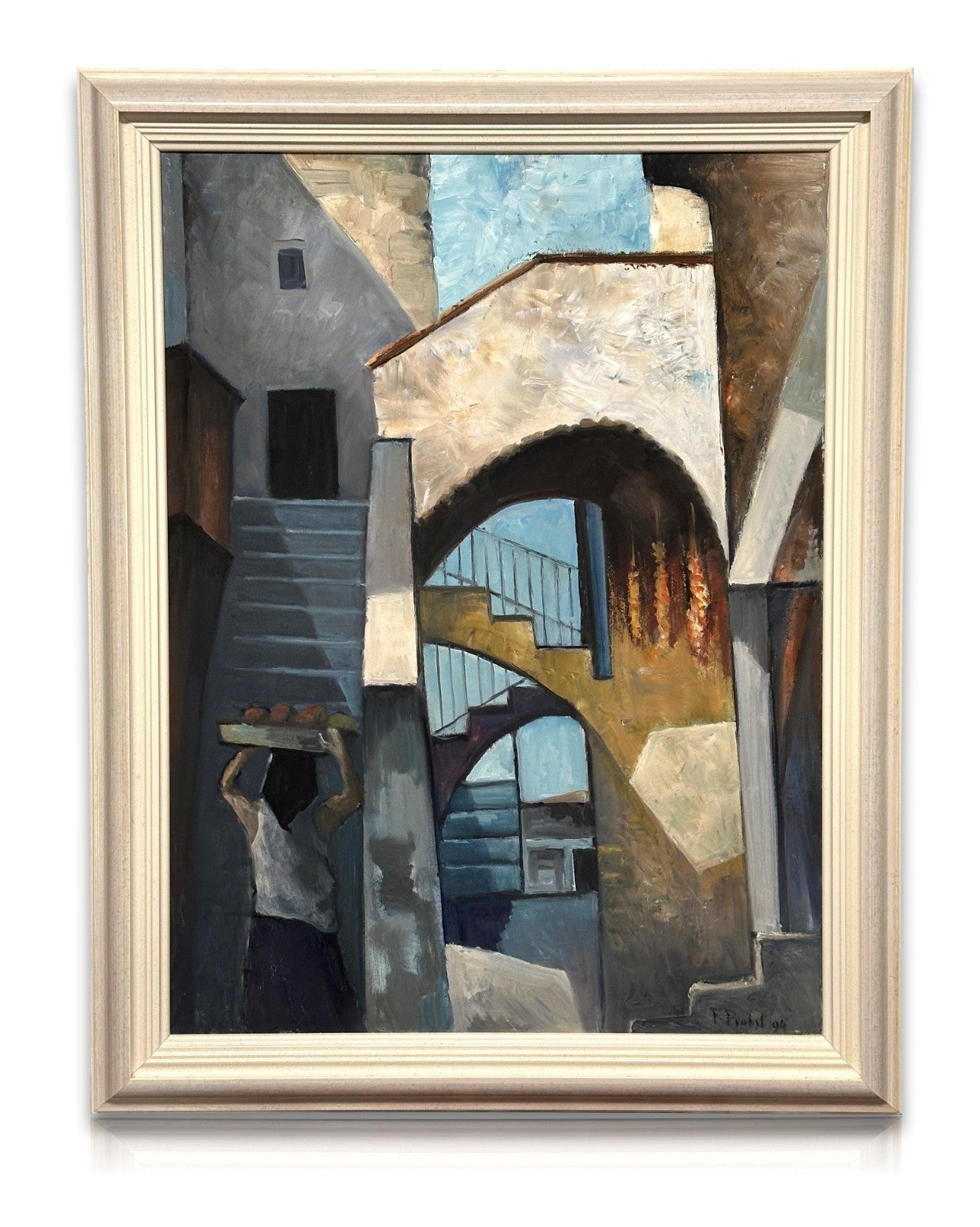 Franz Probst - 'Treppenbogen auf Ischia' - Öl auf Leinwand - 1994 - signiert0