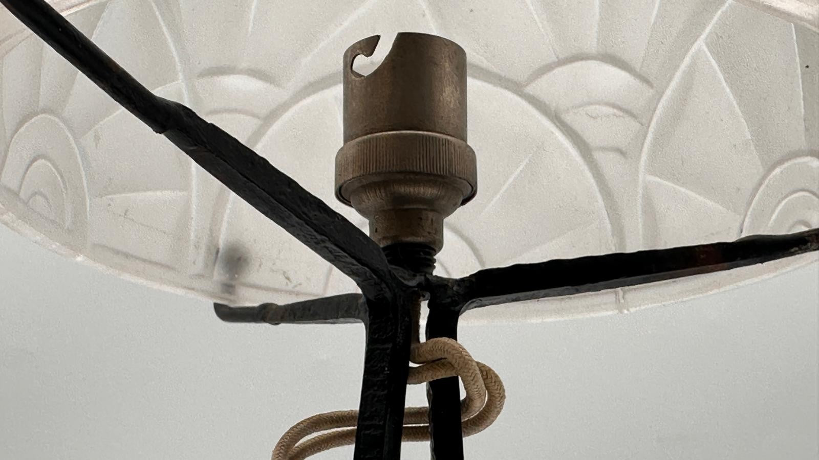 Original Degué Art Déco Tischlampe – Frankreich um 1925–1935 – signiert6