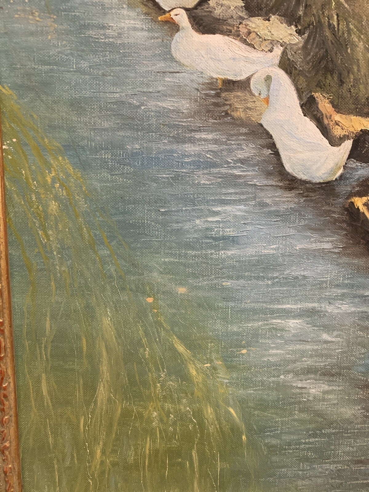 Enten am Teich Ölgemälde 19677