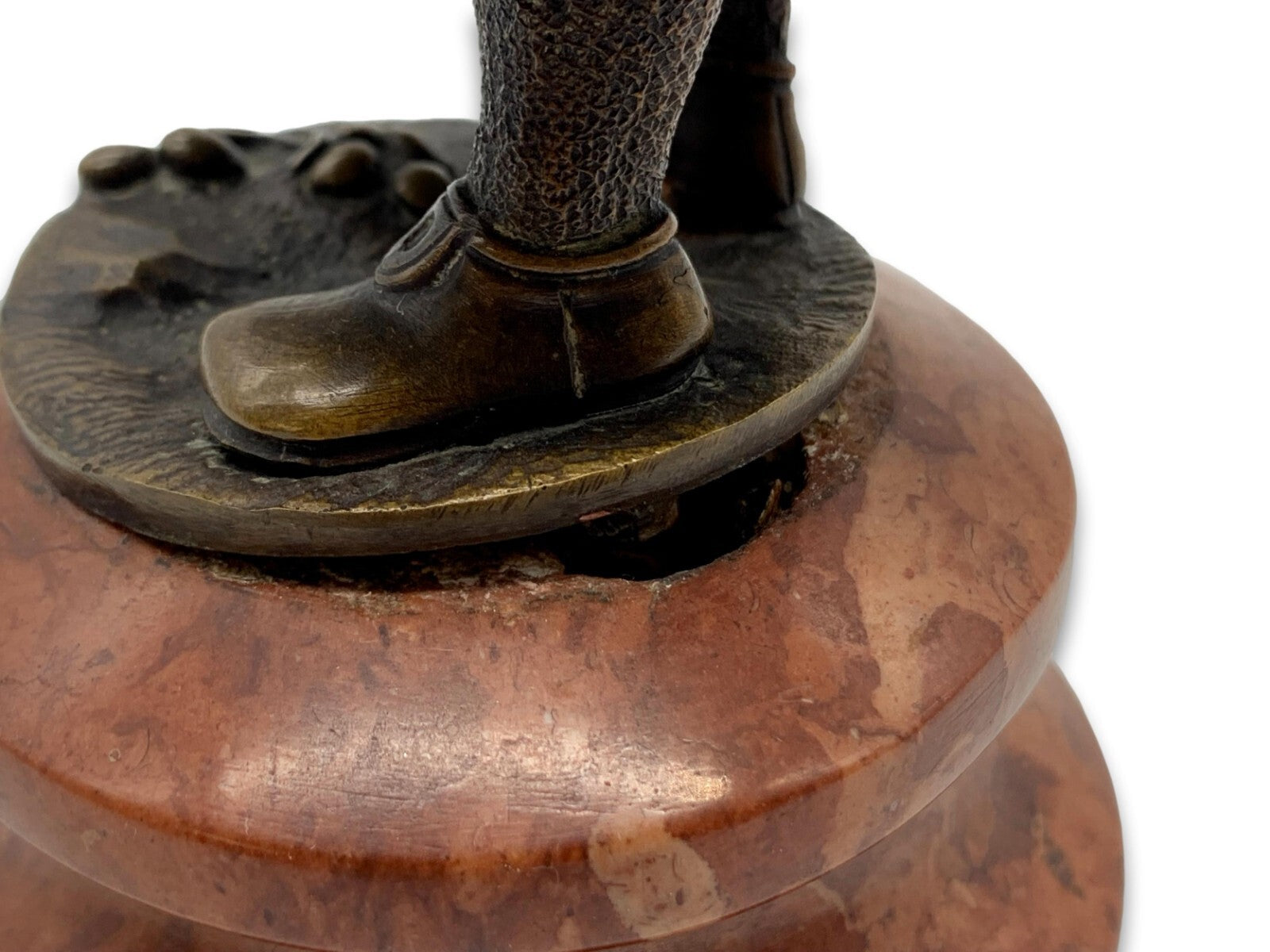 Bronze Figur Skulptur - Marmorsockel - Frau mit Korb - patiniert9