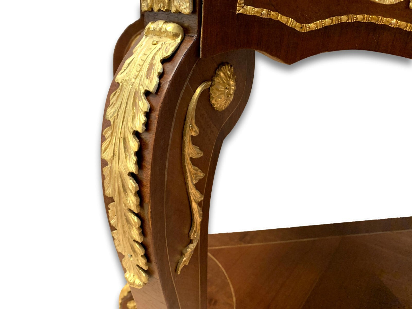 Aufsatzvitrine Vitrinenschrank - barocker Stil - Holz furniert - Metallbeschläge16