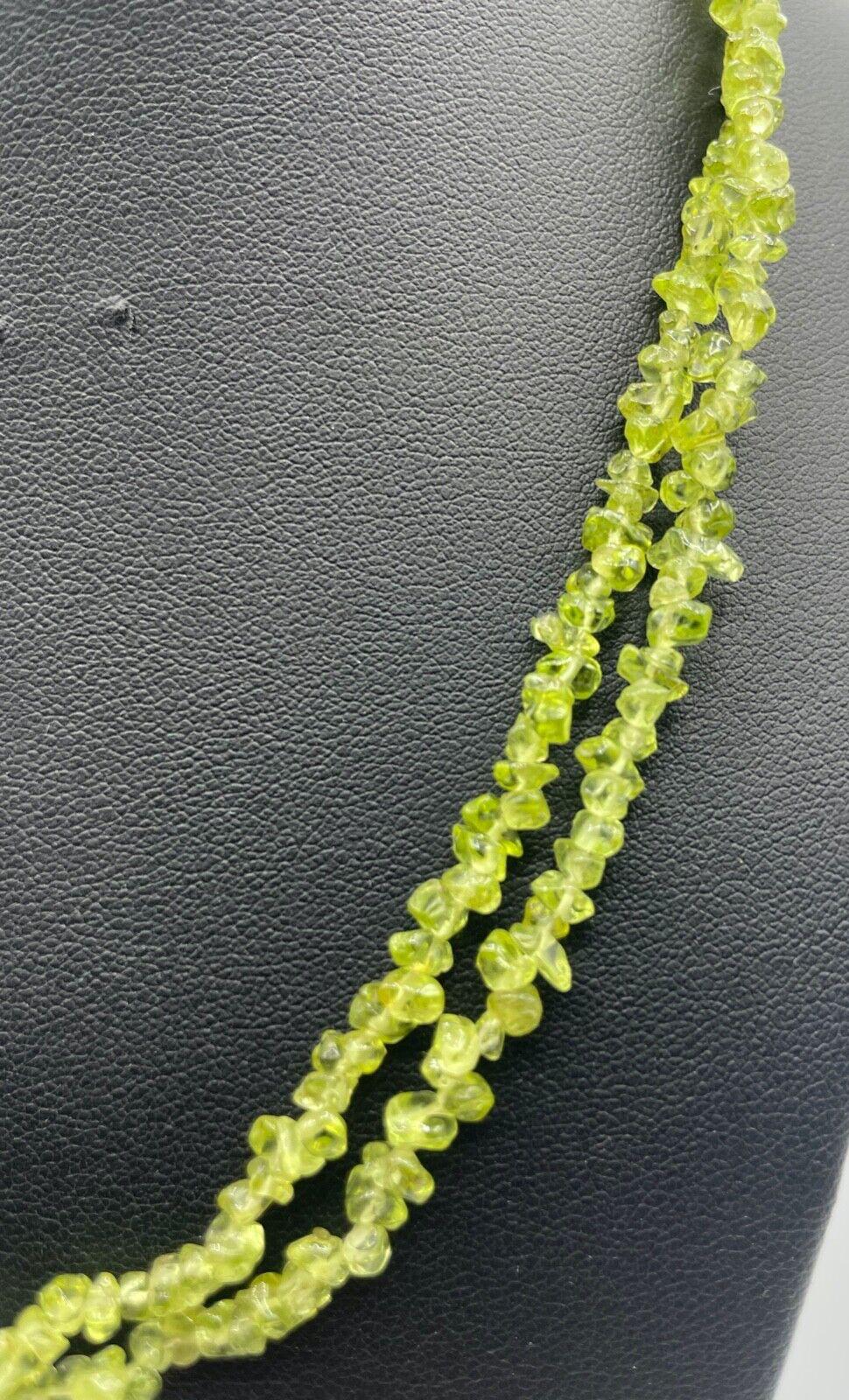 Natürlicher Peridot Kette Edelstein Splitterkette Endloskette o Verschluss L90cm1