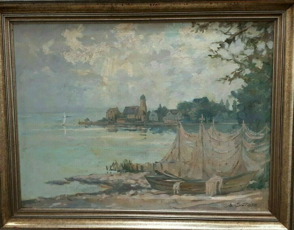Adalbert Sutor - Bodensee - Ölgemälde - Öl auf Leinwand - Gerahmt - Signiert0