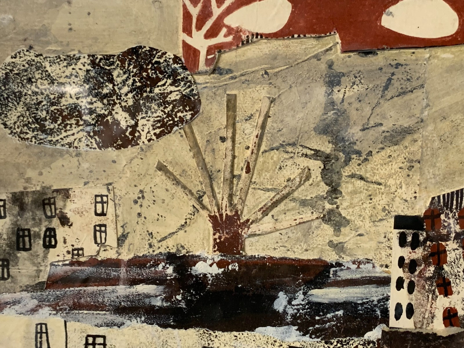 Elke Pollack 'Unterwegs' - Gemälde Mischtechnik Collage - moderne Kunst gerahmt5