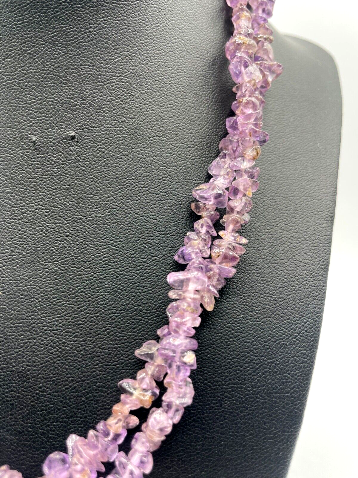 Natürlicher Amethyst Kette Edelstein Splitterkette Endloskette o Verschluss2