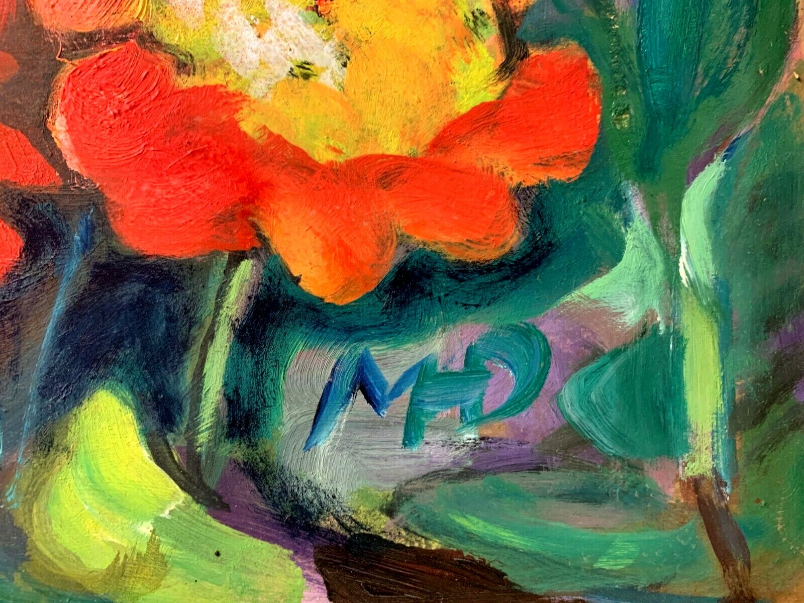 Margret Hofheinz-Döring - Blumen im Park - Öl auf Karton - 1968 - signiert4