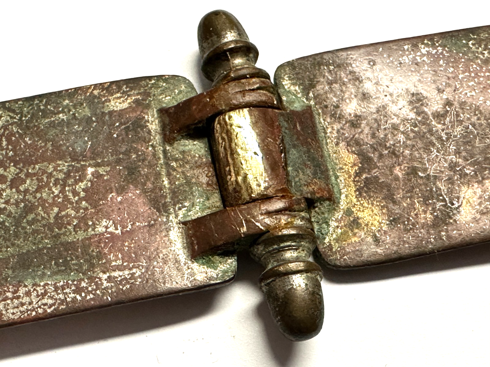 Zunft Gürtelkoppel - Fleischer - um 1900 - Messing - 2-teilig - Kuh-Relief8