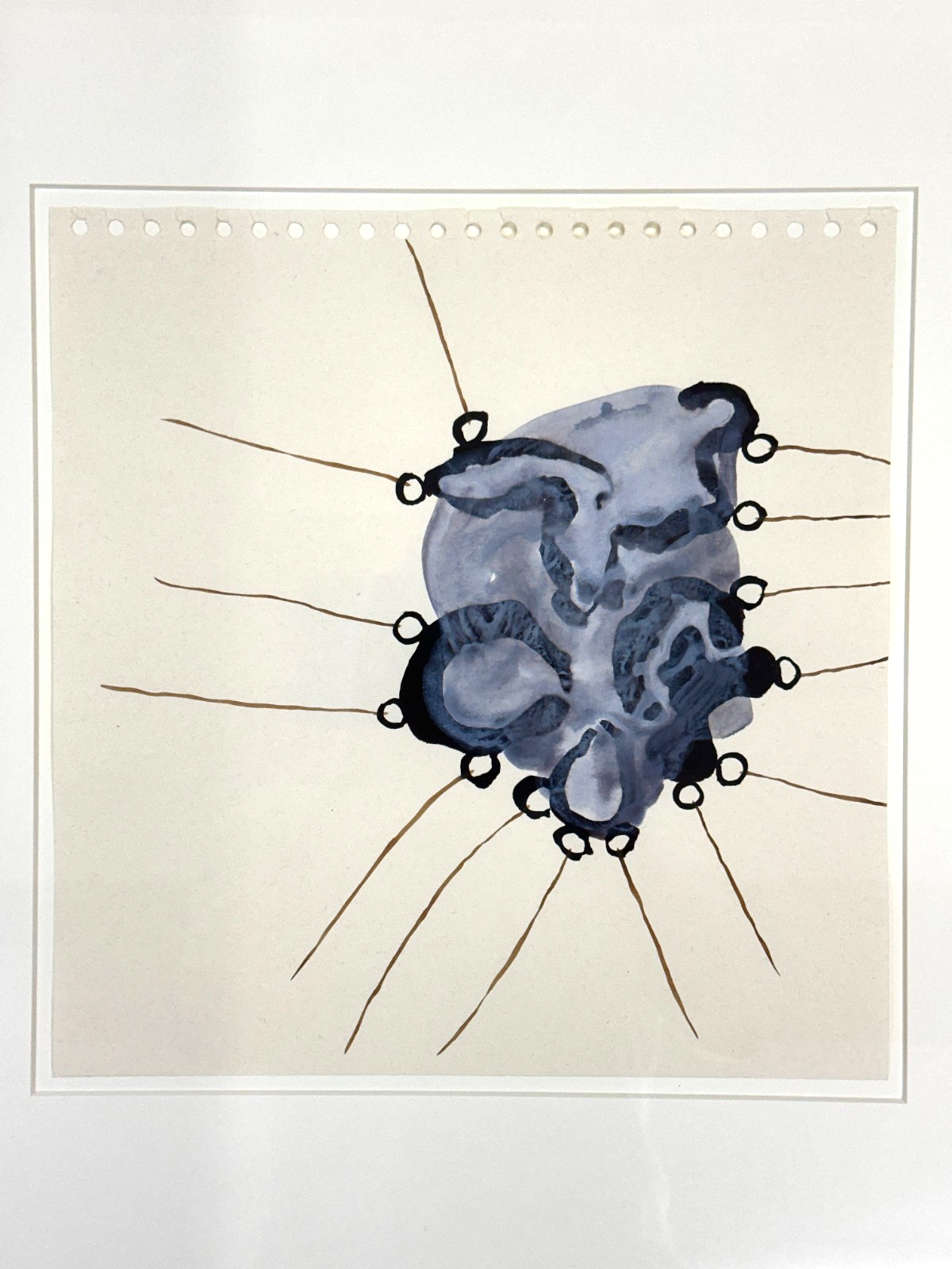 Carola Dewor – "Offenes System" (1999) - Aquarell - Unikat - gerahmt - 51x50 cm1