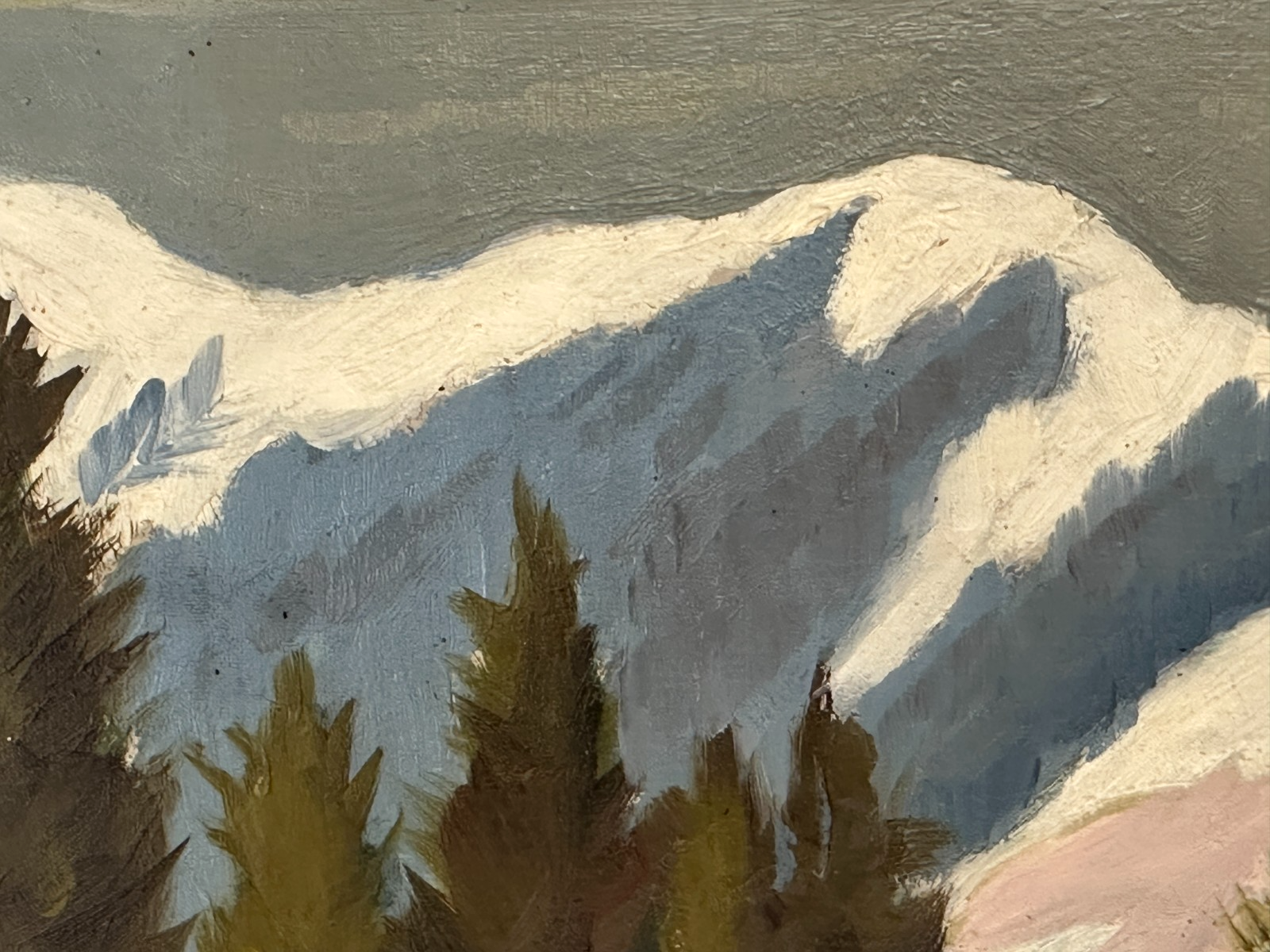 Otto Johne - Schneeschmelze im Allgäu - 1976 – Öl auf Hartfaser - signiert9