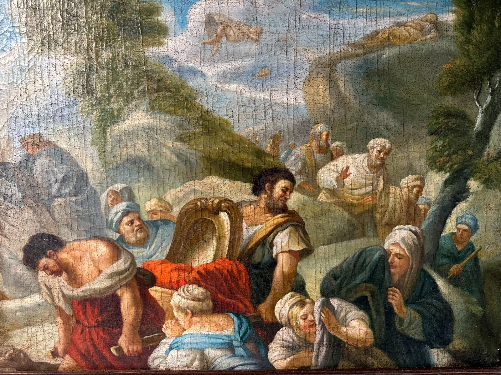 Öl auf Leinwand - Luca Giordano - Psyche abbandonata sulla in cima alla rupe1