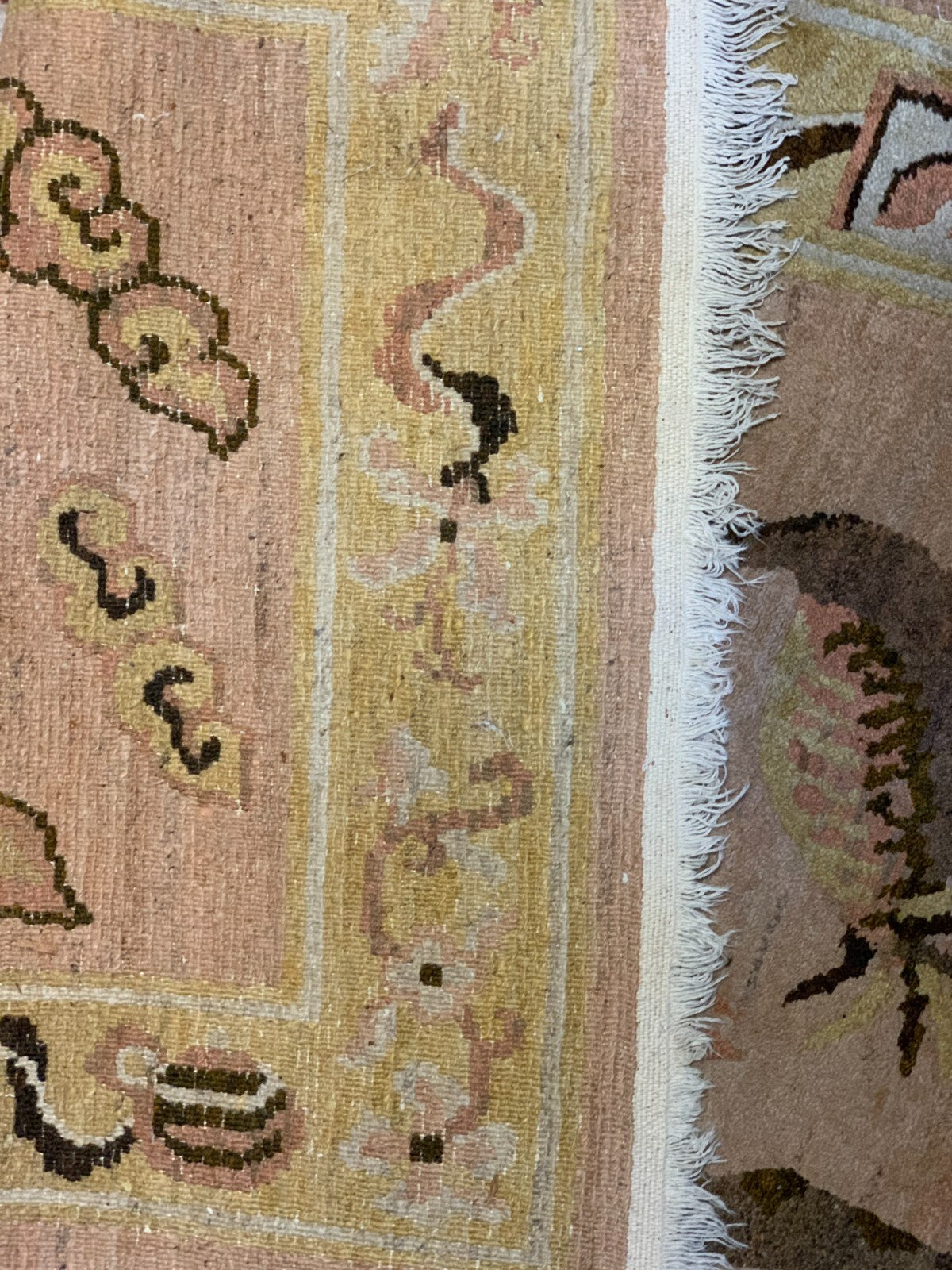 alter asiatischer Teppich - Pastell Farben - Wolle - ca. 50er Jahre Handgeknüpft2
