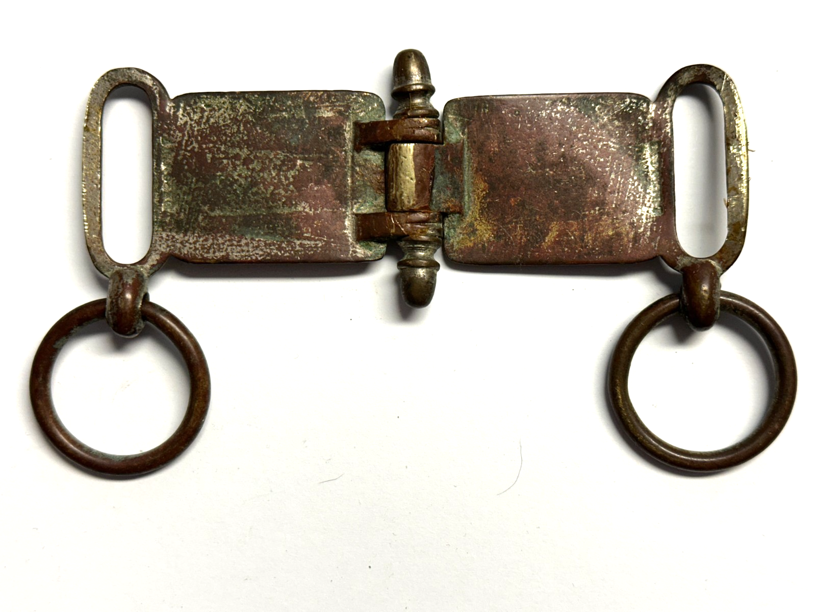 Zunft Gürtelkoppel - Fleischer - um 1900 - Messing - 2-teilig - Kuh-Relief6