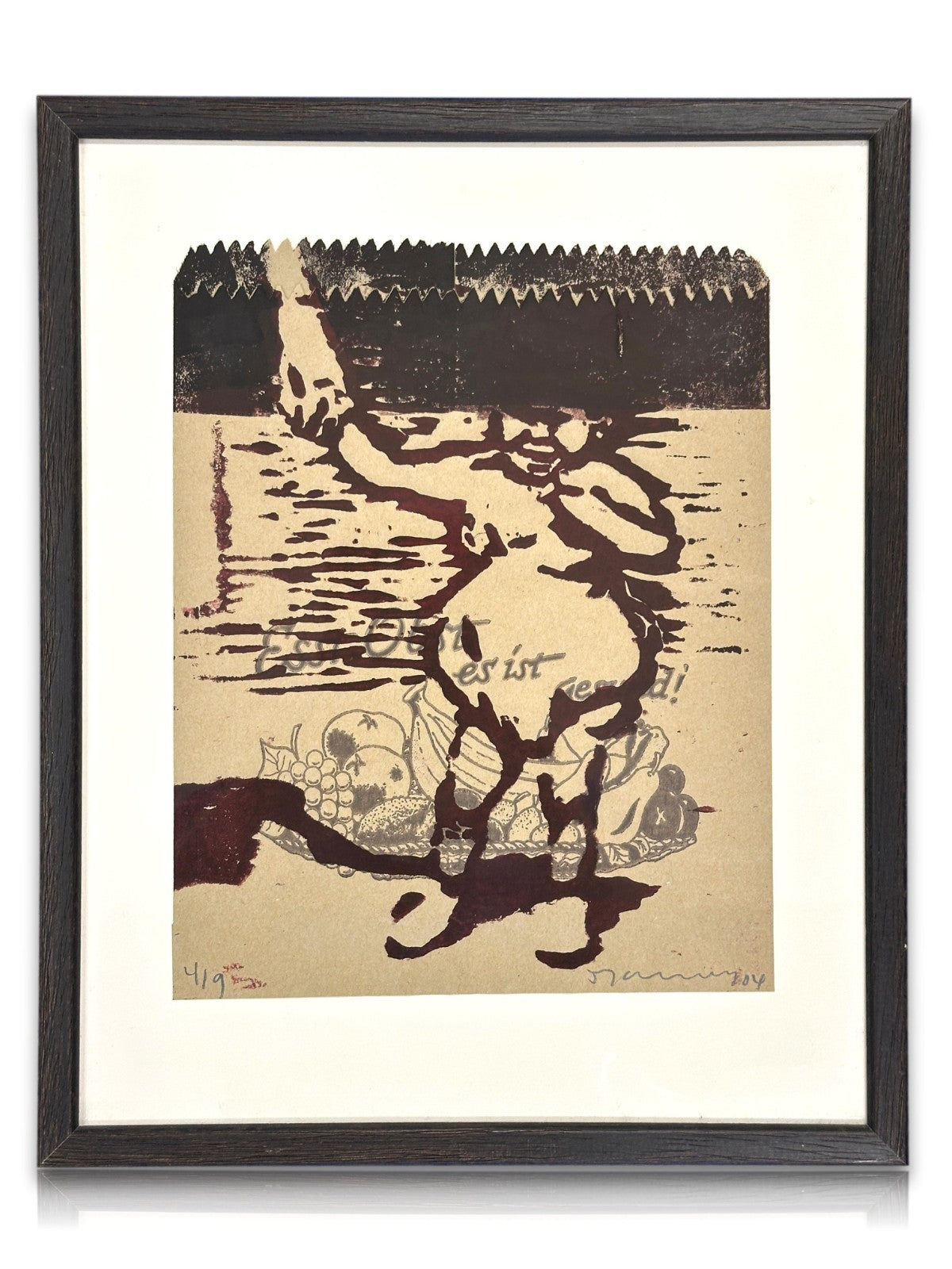 Dieter Mammel - 'Früchtchen' 2004 - bemalte Obsttüte - signiert - nummeriert 4/90