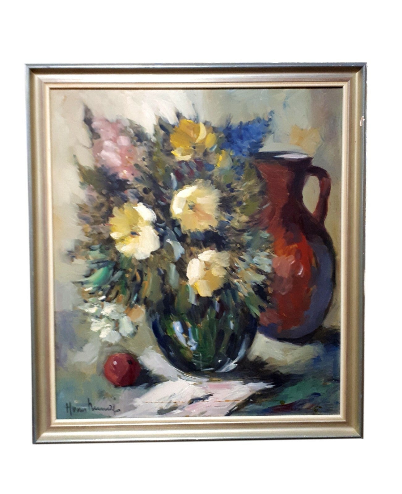 Ölgemälde Hans Nowak - Stillleben - signiert - 70 x 80 cm0