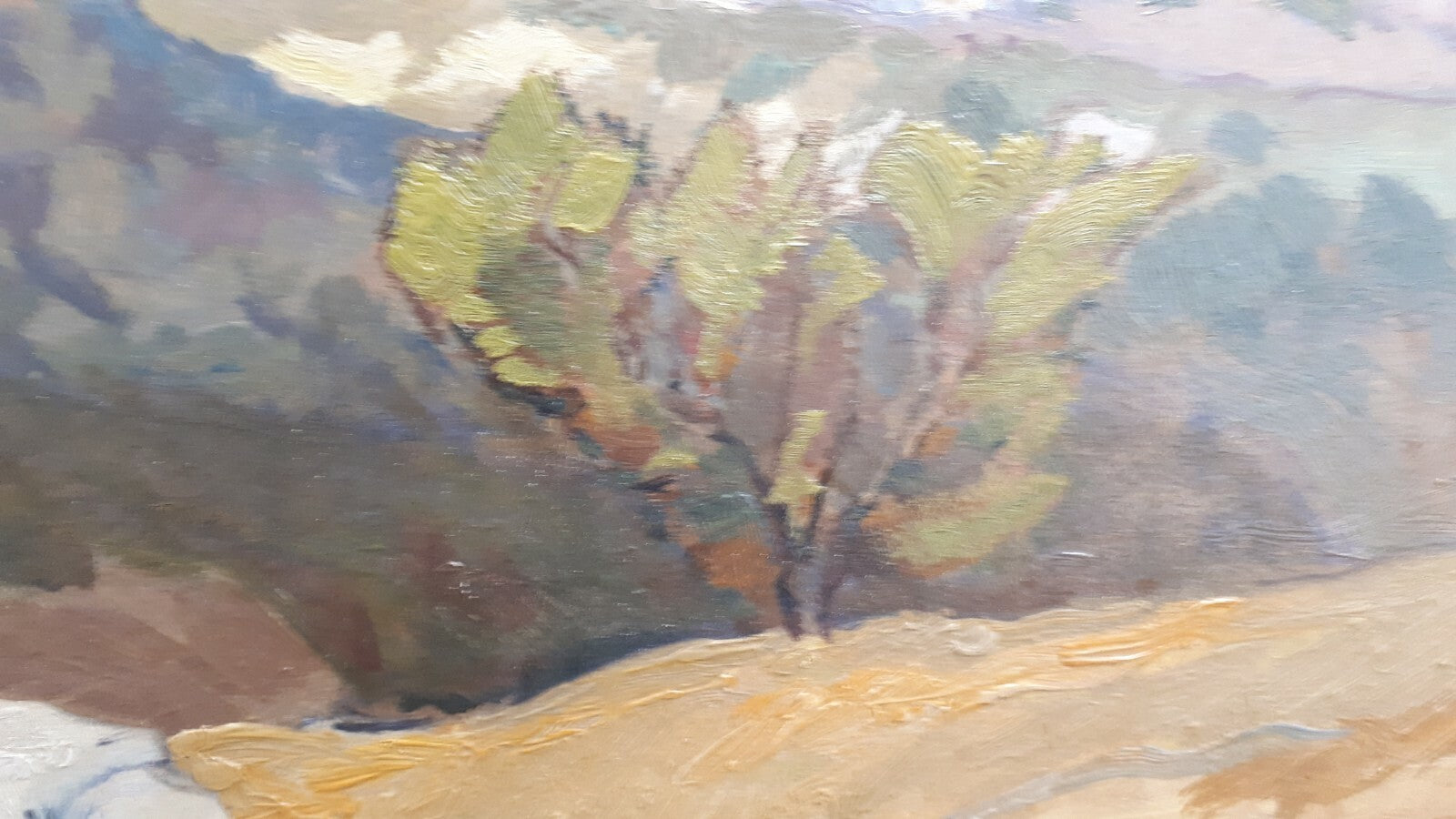 Paul Bürck 1920 - Gemälde Öl auf Leinwand - Frühlingstag im Gebirge - gerahmt2