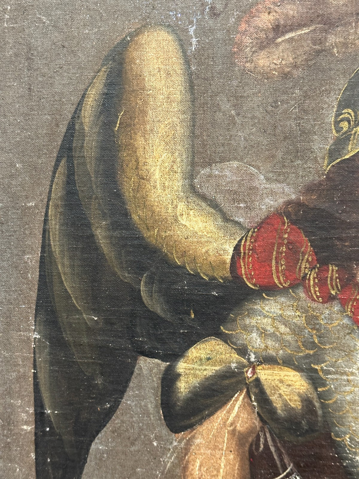 Kolonialgemälde um 1750 – Erzengel Raphael – Cusco-Schule – Öl auf Leinwand2