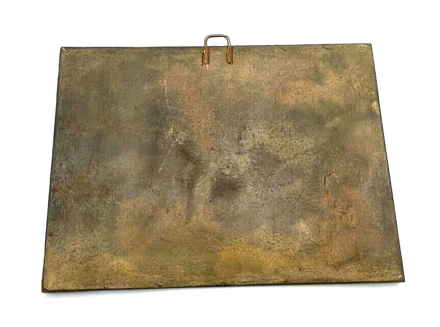 Dachbodenfund alte Metallguss Guss Platte Wirtshaus Szenerie Halbrelief 18,5x 145